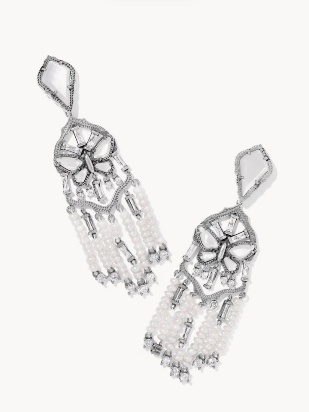 Dolly Parton x Kendra Scott Ivory Butterfly Vintage Silver Convertible Earrings